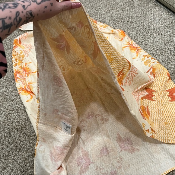 Anthropologie farm rio orange and cream strapless beachy halter top maxi dress - Picture 8 of 9